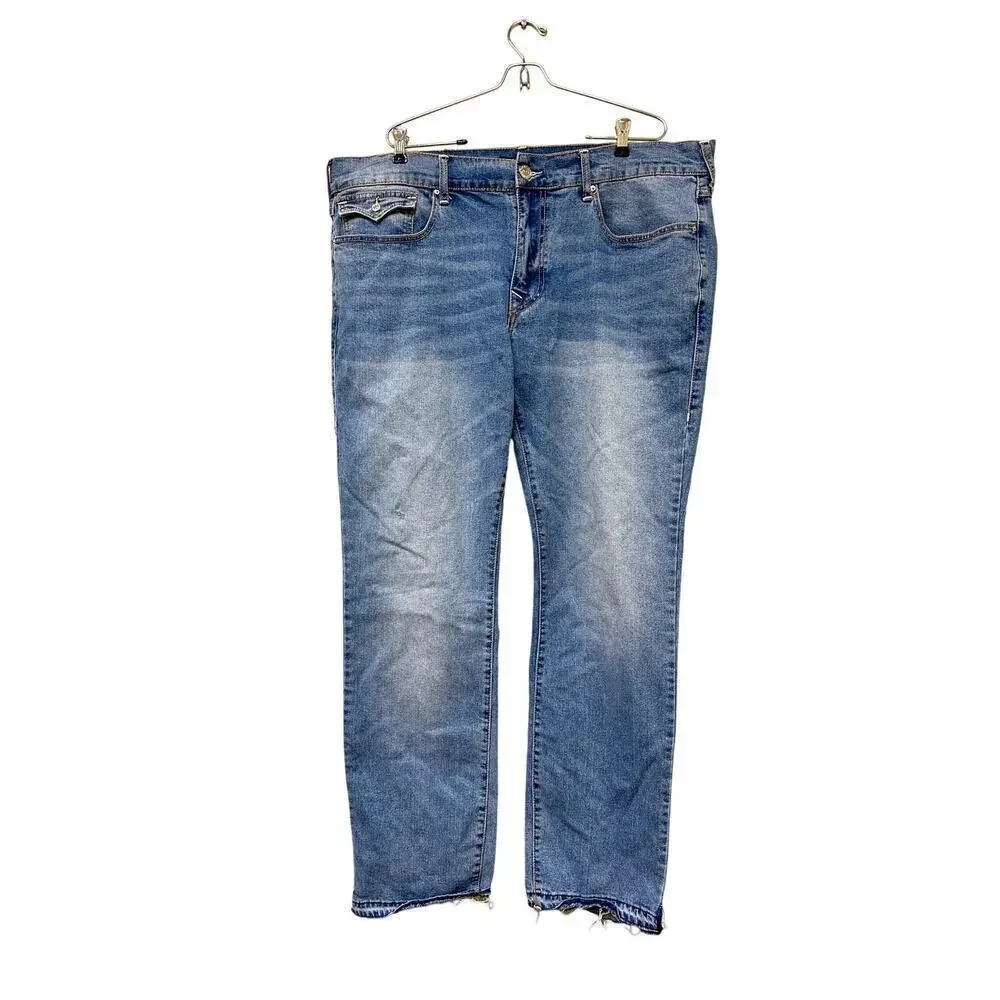 Authentic True Religion Size 42 Ricky Relaxed Straight Light Wash Blue Jean y2k